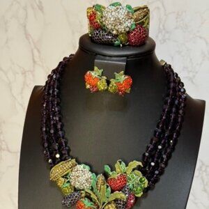 Heidi Daus® Purple Harvest Vegetable Set - Necklace, Bracelet & Earrings